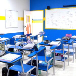 Sala de aula no Colégio Castro Alves