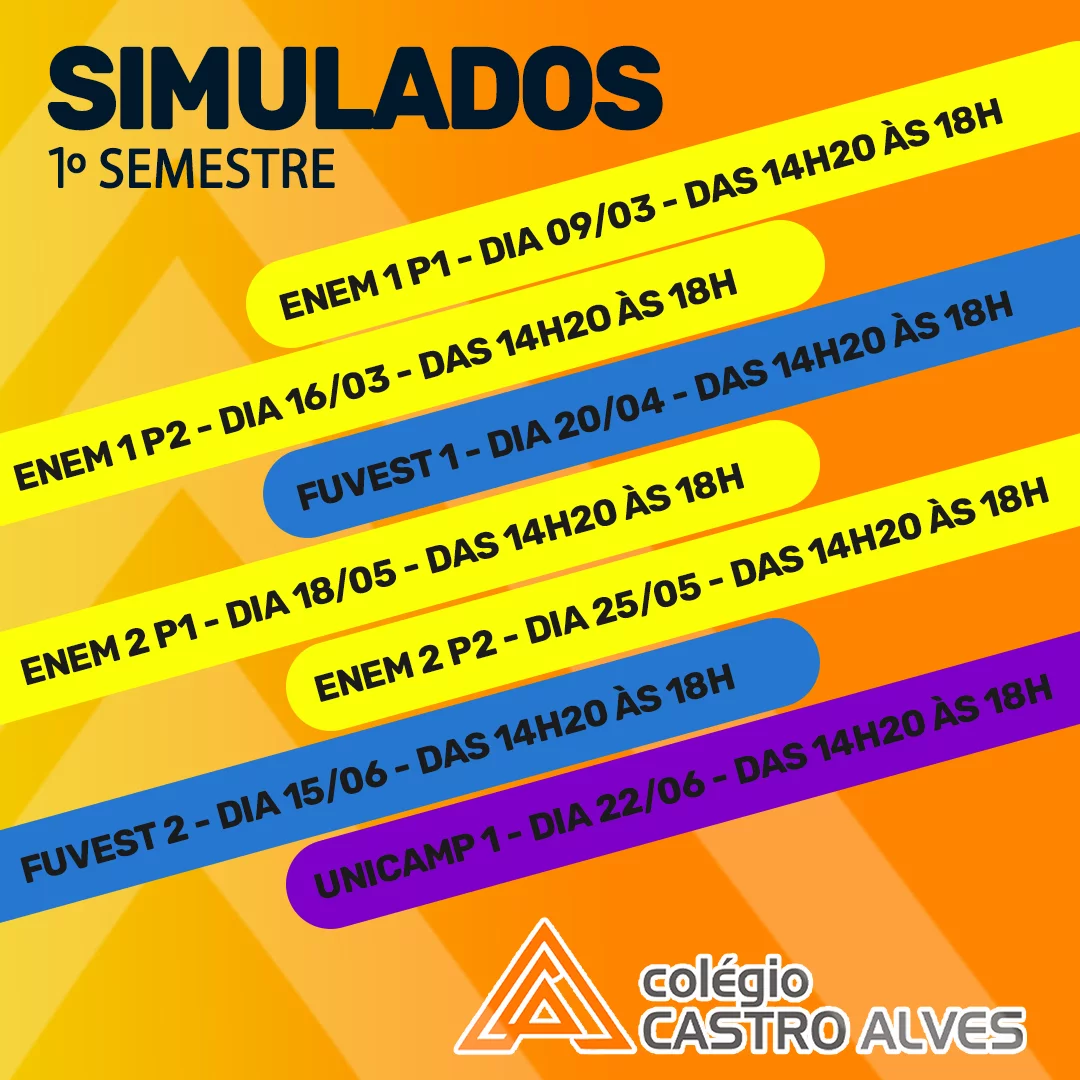 Leia mais sobre o artigo Simulados 1° semestre 2022